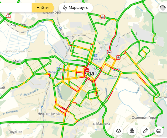 Карта тулы с транспортом онлайн бесплатно без регистрации