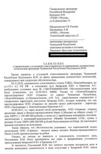 Образец заявления в генеральную прокуратуру рф краснову